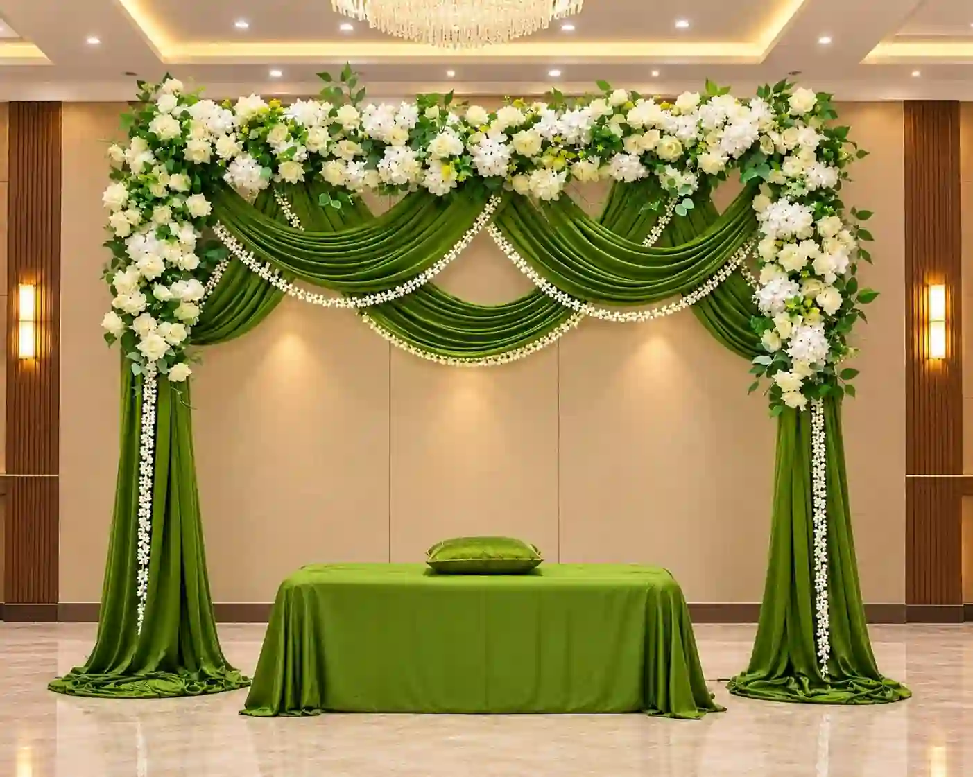 Green Dream Mehndi Backdrop